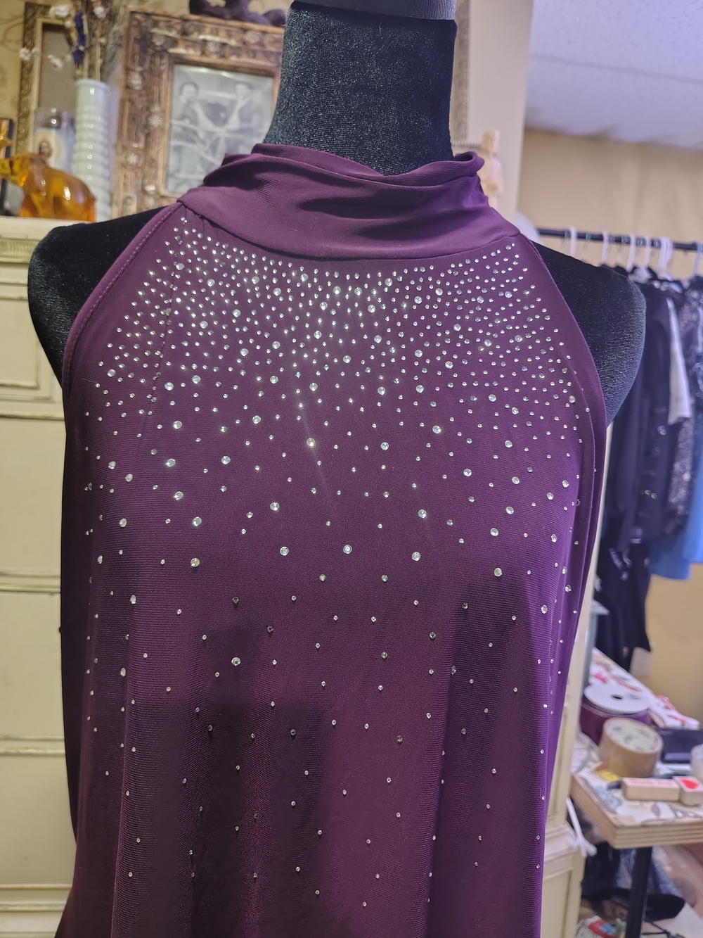 Plum Rhinestone Constellation Tunic Perseption Concept XL - Picture 2 of 7
